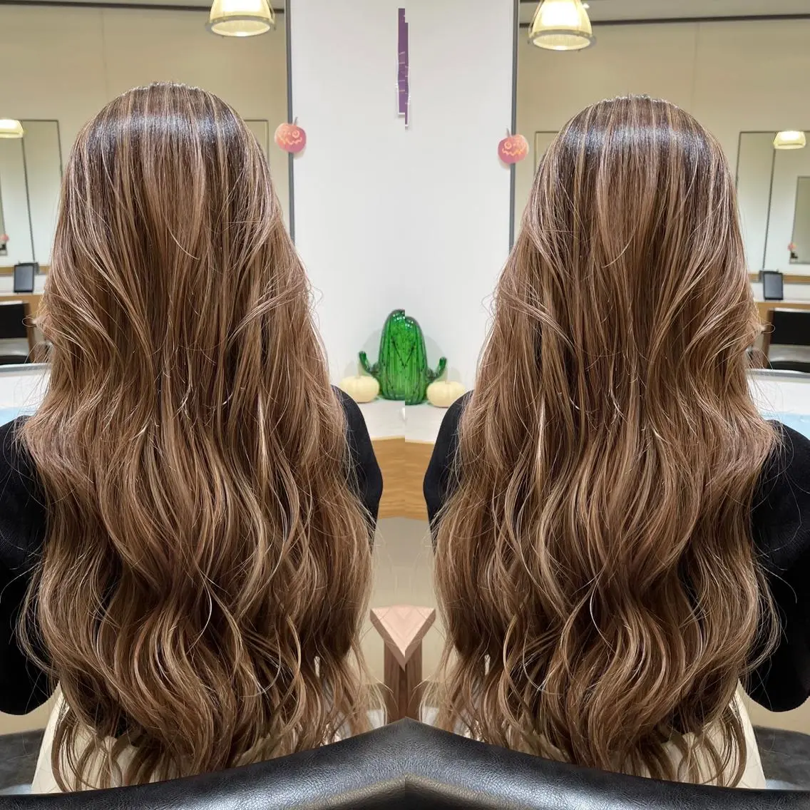 ロング レイヤーカット カット ヘアカラー ハイライトバレイヤー ジュ＆縮毛矯正✨櫻野のヘアスタイル