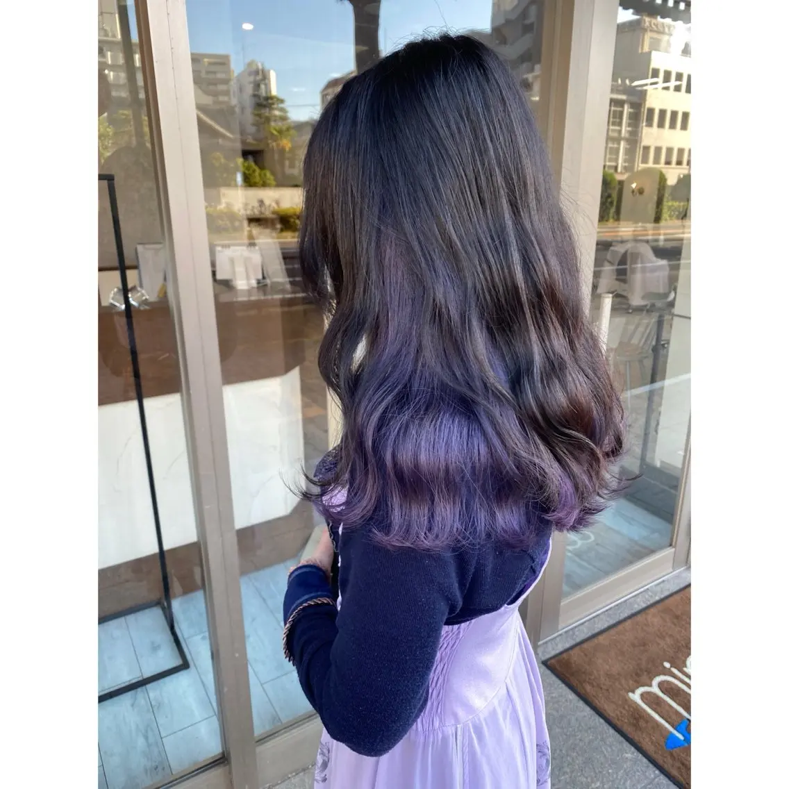 ロング カラー パープルカラー カット ヘアカラー トリートメント 日比 貴大/ minim hairのヘアスタイル