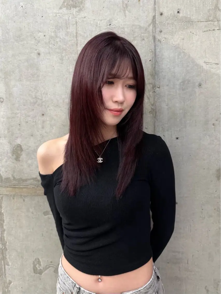 カラー ボルドーカラー ヘアカラー トリートメント 山口 颯太のヘアスタイル