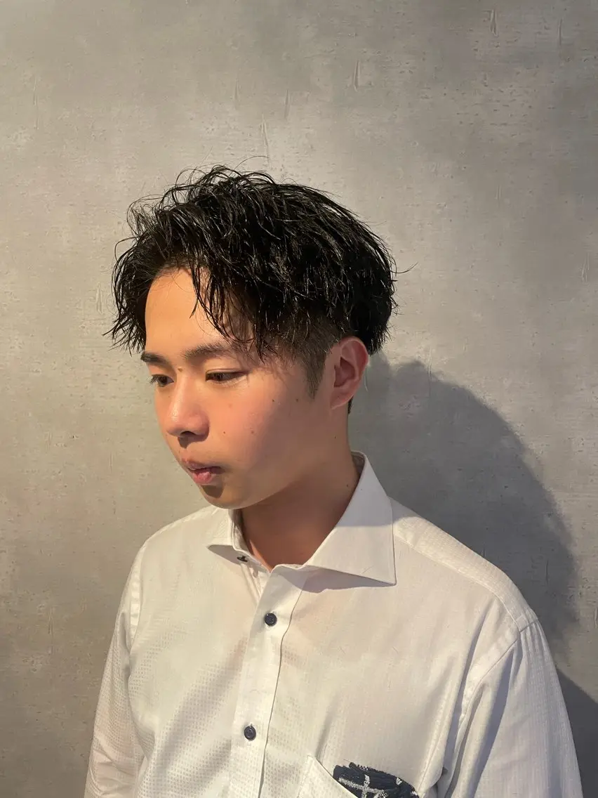 パーマ メンズ メンズパーマ ツーブロック カット 心斎橋/メンズ /ルレイル/地形真希のヘアスタイル
