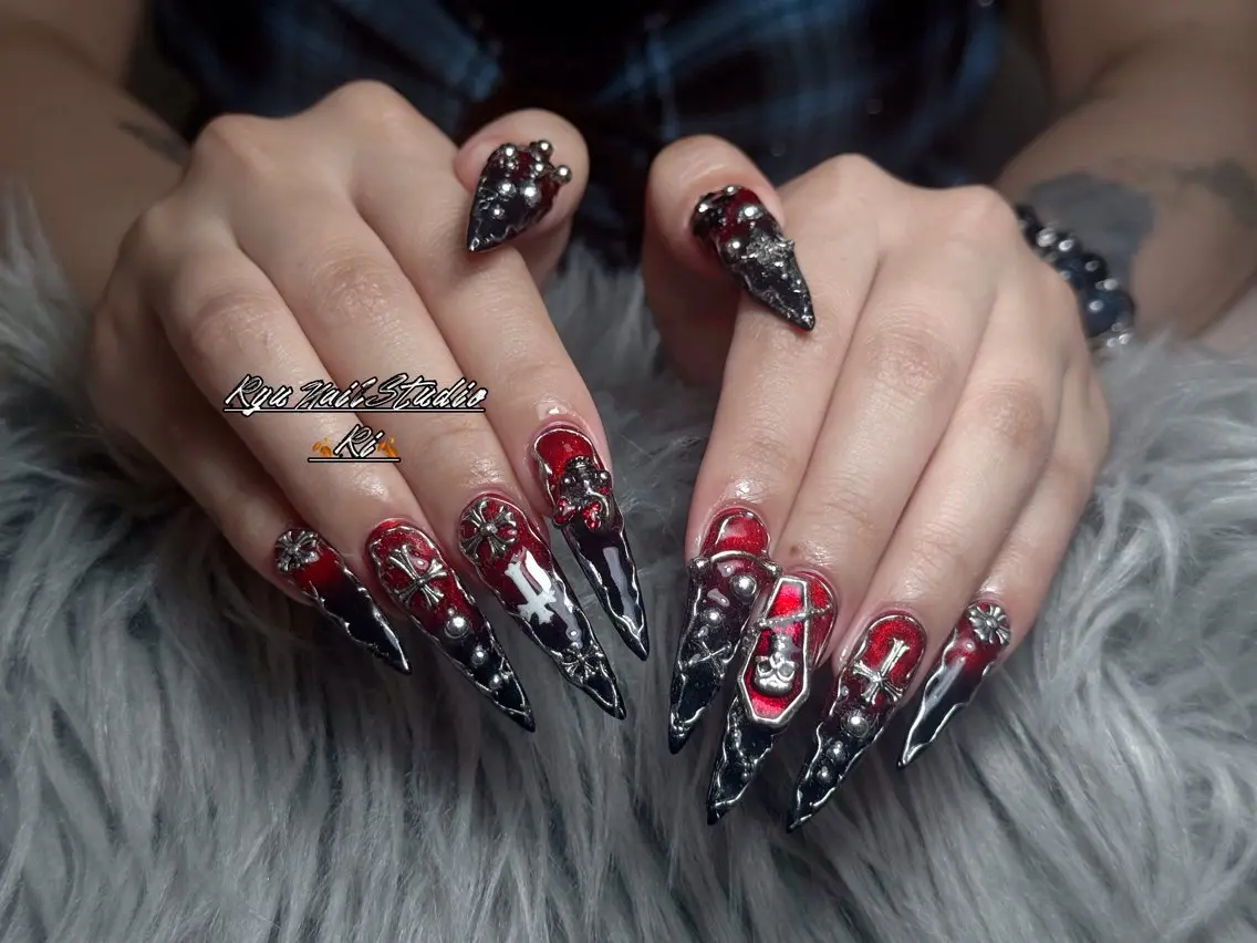 ネイル アートネイル ジェルネイル グラデーション マグネットネイル ニュアンスネイル ハンドネイル Ryu Nail Studioのネイルデザイン