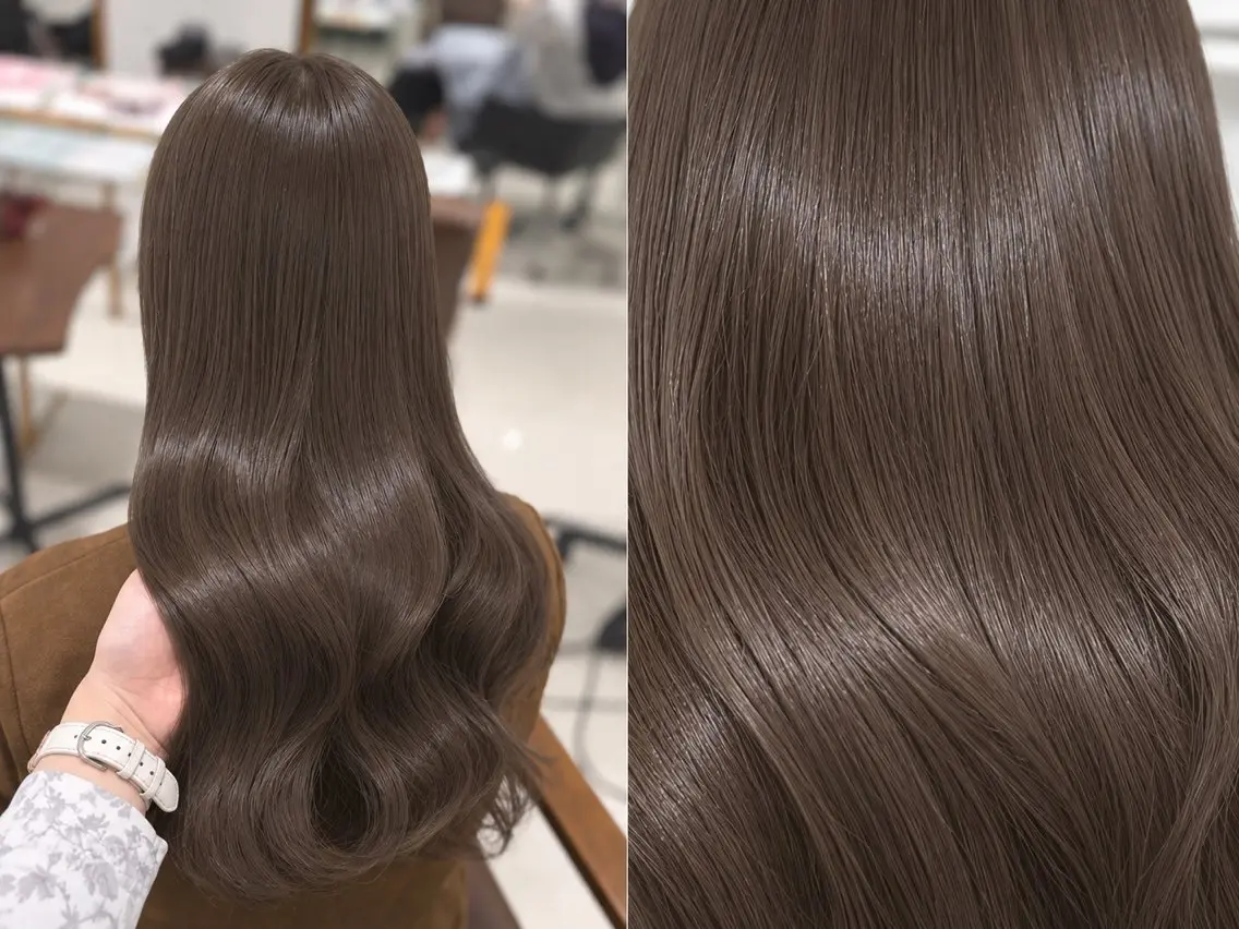 ロング ヘアカラー トリートメント 巻ける🫧縮毛矯正 💞はな🎀のヘアスタイル