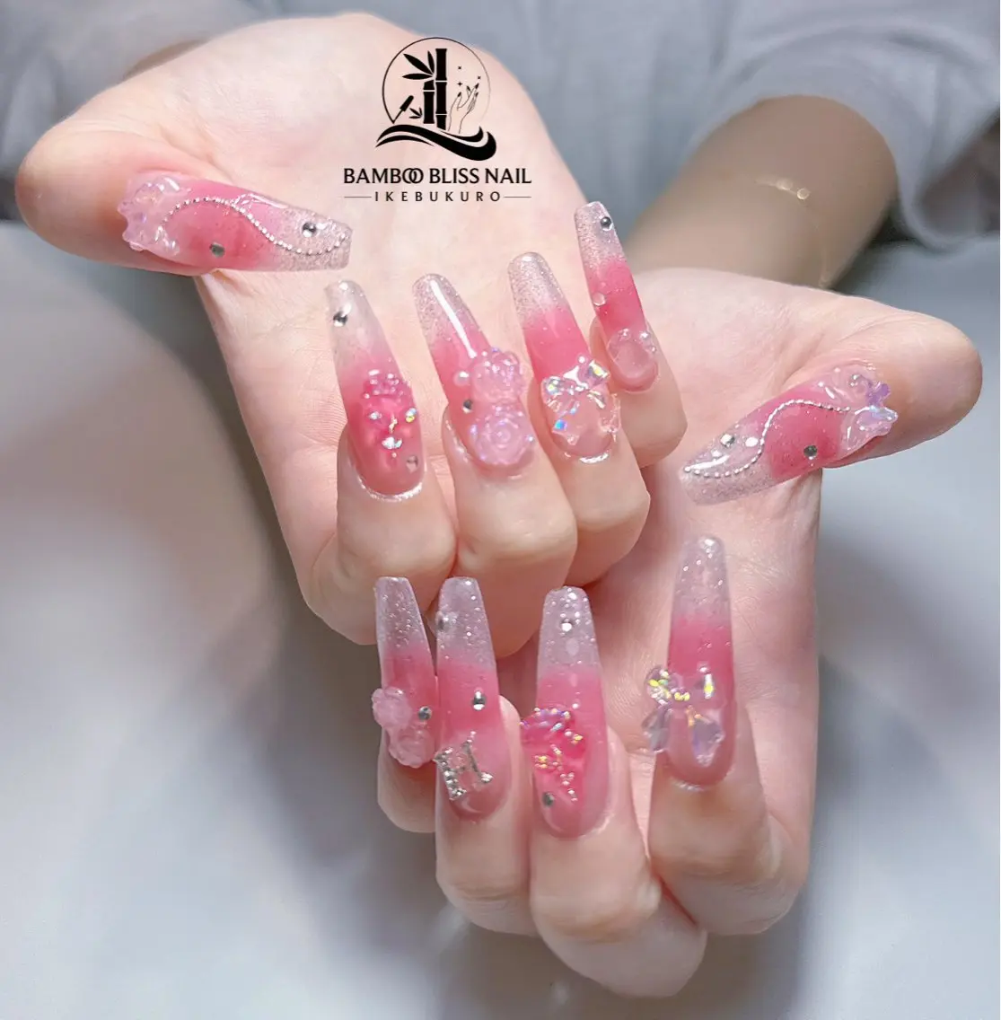 ネイル アートネイル カジュアル 長さ出し フットネイル フレンチネイル ハンドネイル Bamboo Bliss西店のネイルデザイン