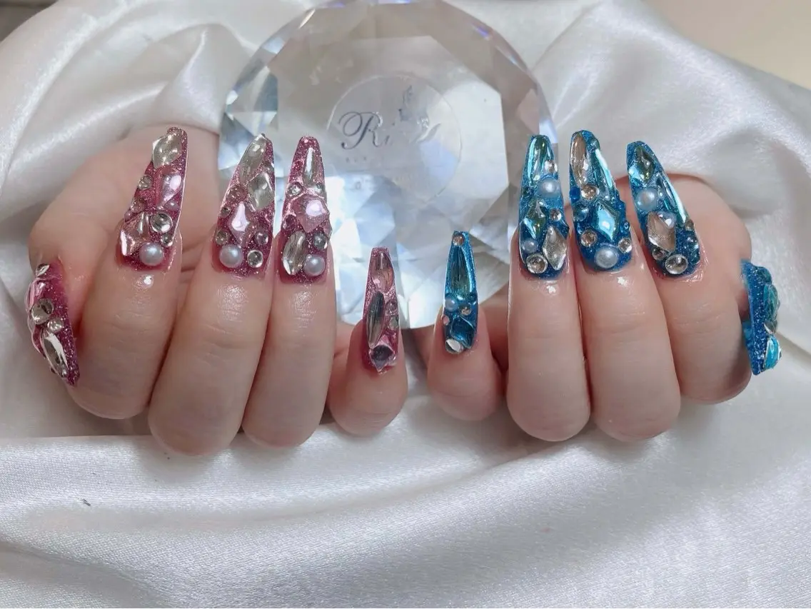 ネイル クリアネイル ドット フットネイル ジェルネイル グリーン ハンドネイル Rin Nail 新大久保店のネイルデザイン