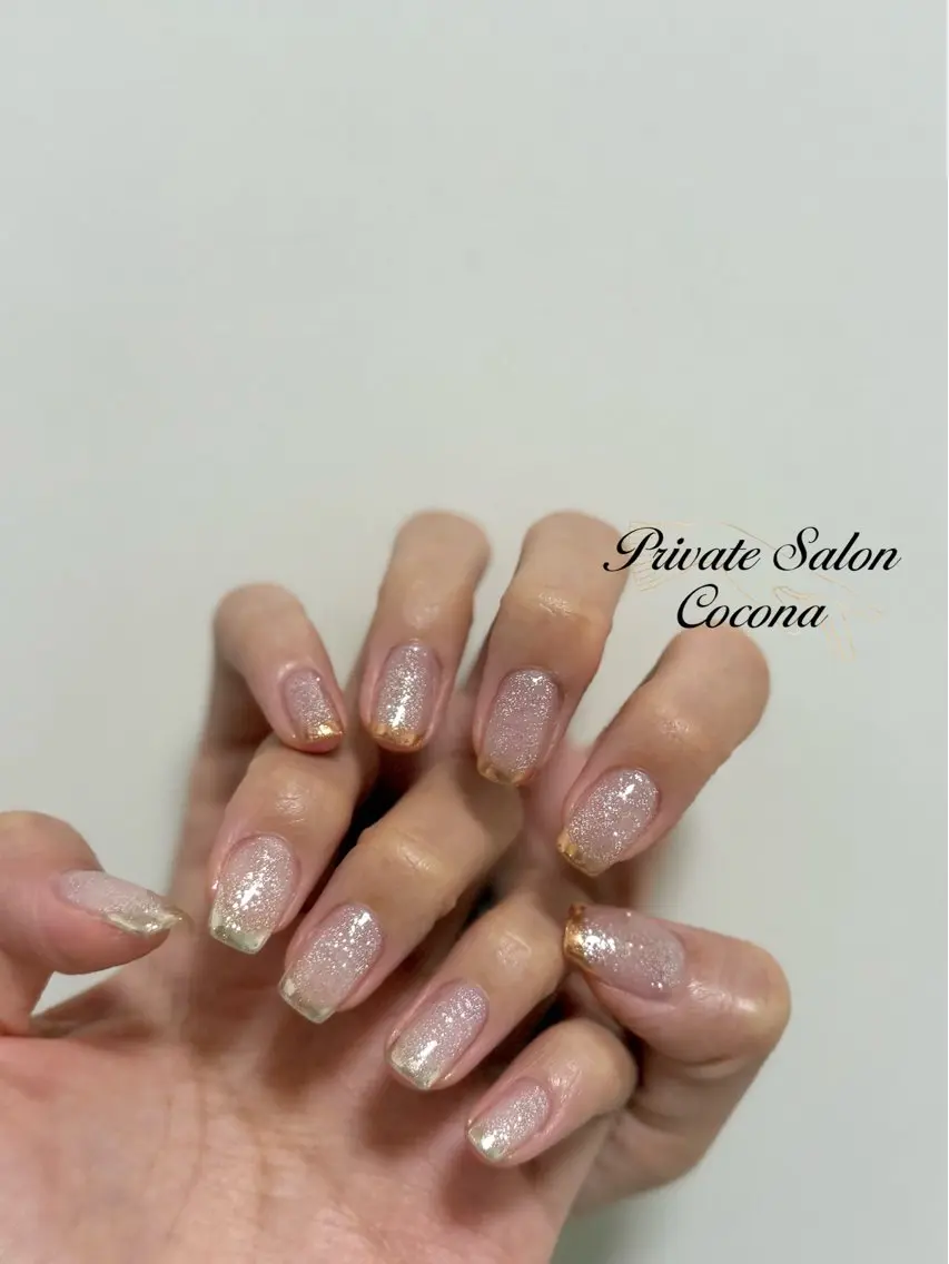 ネイル フラッシュネイル フレンチネイル ミラーネイル ハンドネイル プライベートサロン nailcoconaのネイルデザイン
