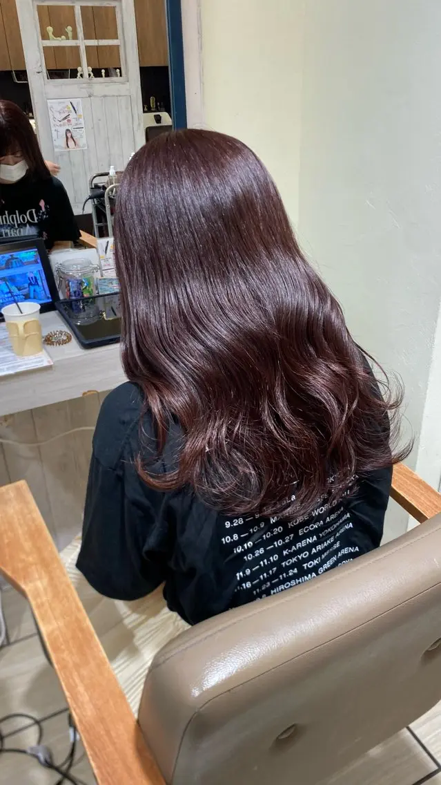 カラー ベージュカラー ブリーチ ブリーチなしカラー ピンクカラー ピンクベージュ ヘアカラー ayano/浦安 /デザインカラーのヘアスタイル