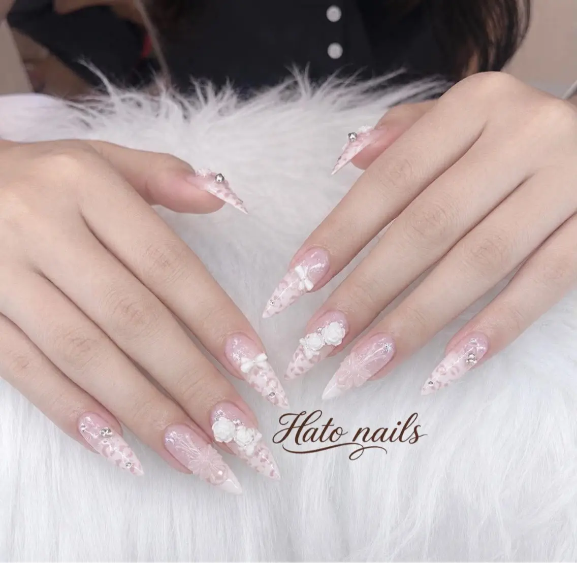 ロング 韓国風ヘア ロング ハンドネイル Hato Nailsのネイルデザイン