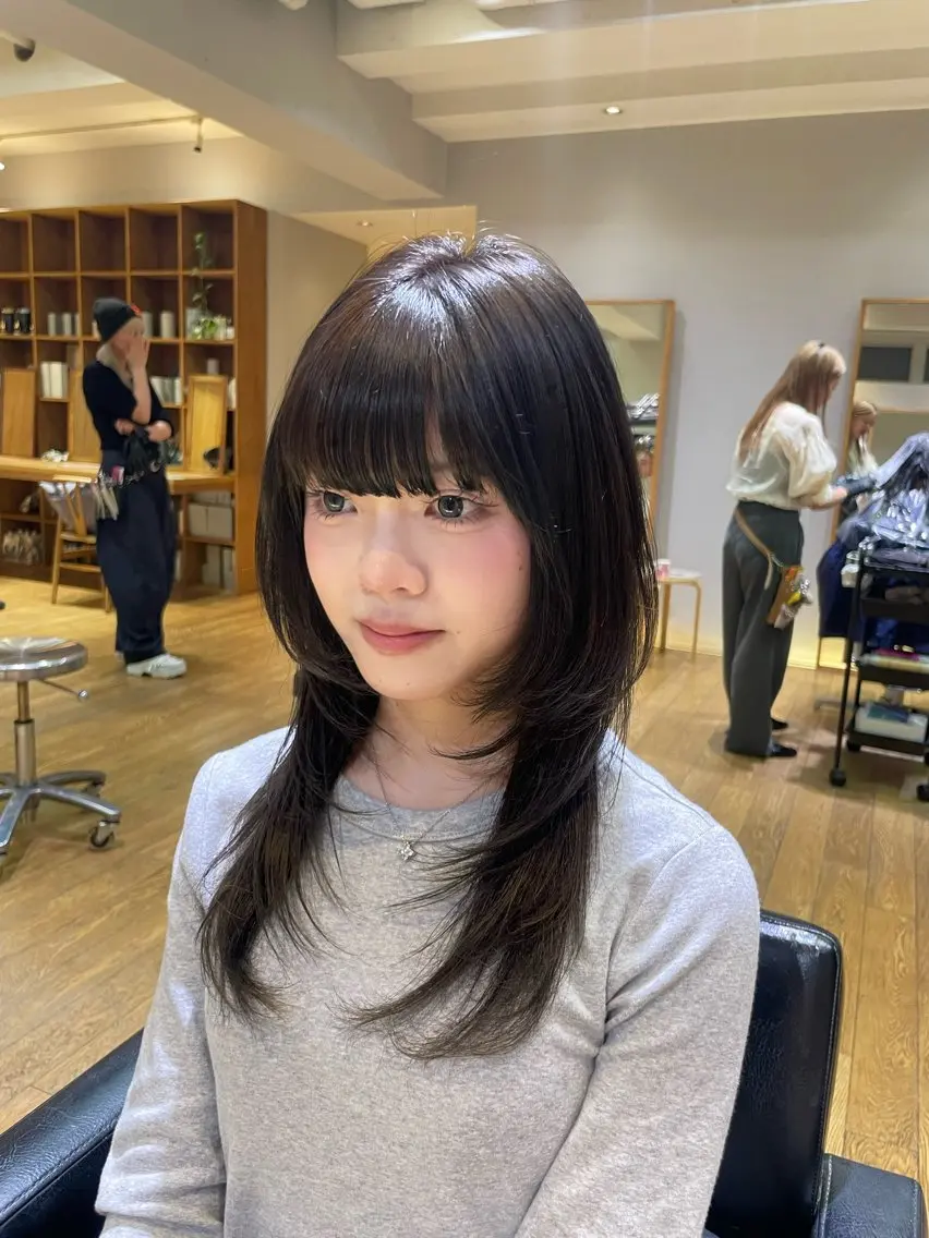 ロング カラー パーマ レイヤーカット カット ヘアカラー 縮毛矯正 レイヤー/縮毛矯正 🪄chihiroのヘアスタイル