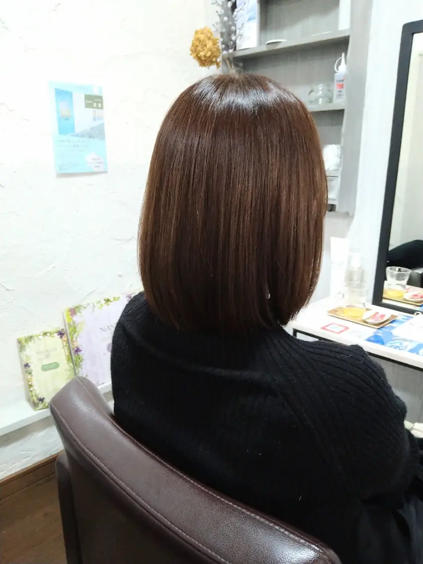 ミディアム くせ毛 髪質改善 縮毛矯正 トリートメント 髪質改善専門美容師✨ 入江 幸江のヘアスタイル