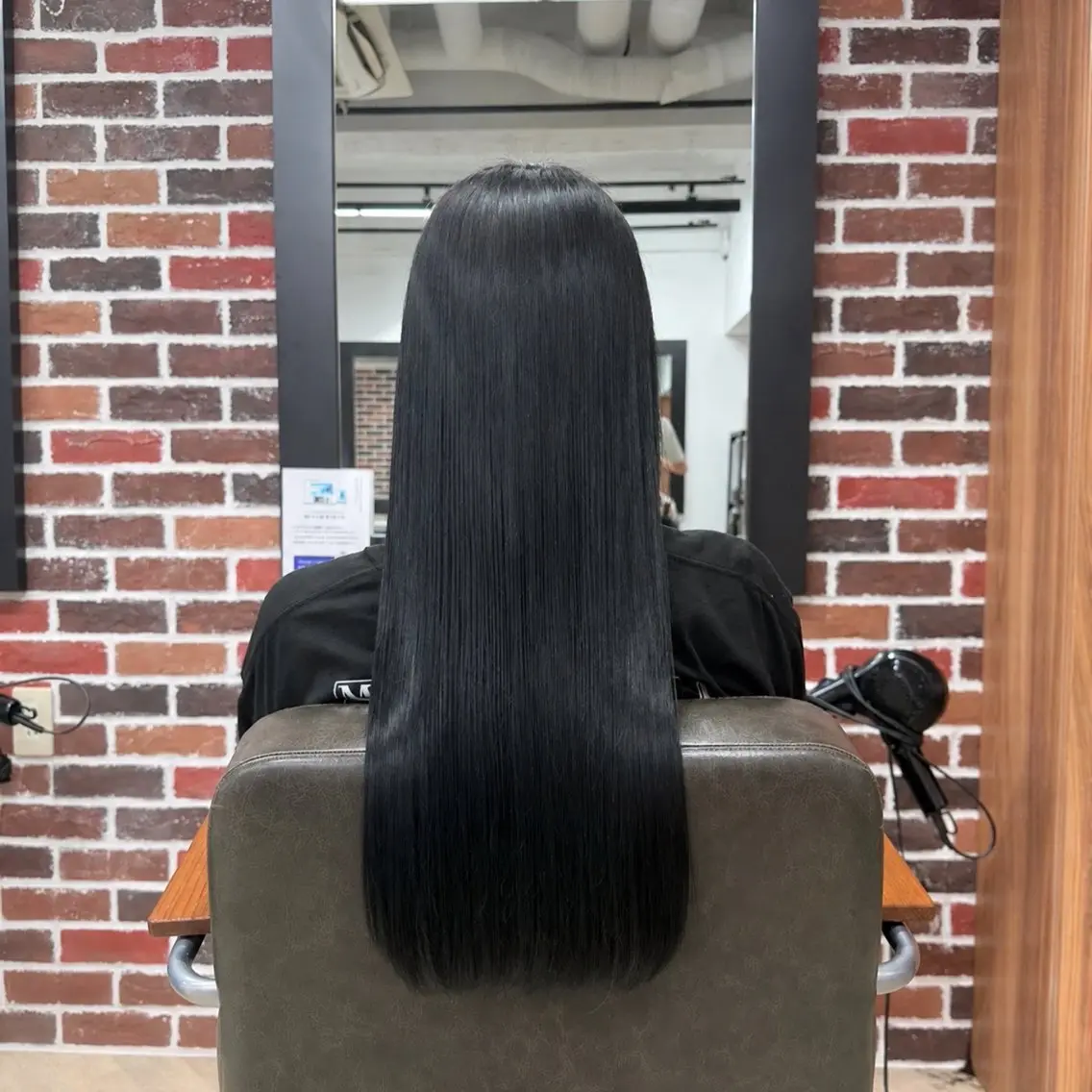 ロング カラー 黒髪 ブルーカラー ブルーブラック トリートメント ヘアカラー ナオ‪‪🍒🤍 モデル募集/錦糸町のヘアスタイル