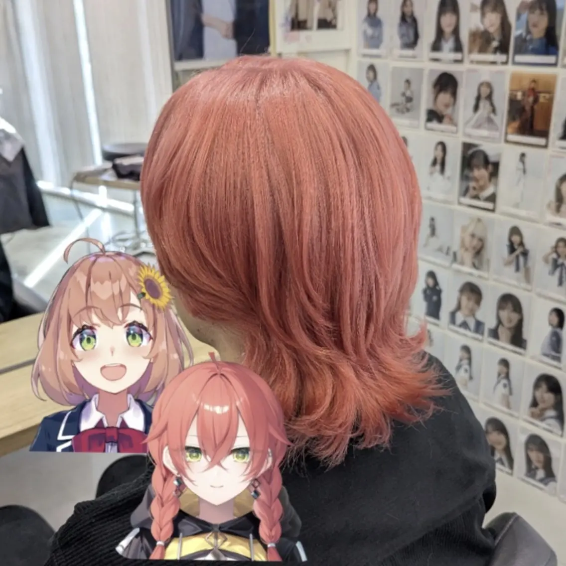 カラー ミディアム ブリーチ ダブルカラー ピンクカラー 推しカラー🦉にじさ んじカラー🌈🕒✨のヘアスタイル