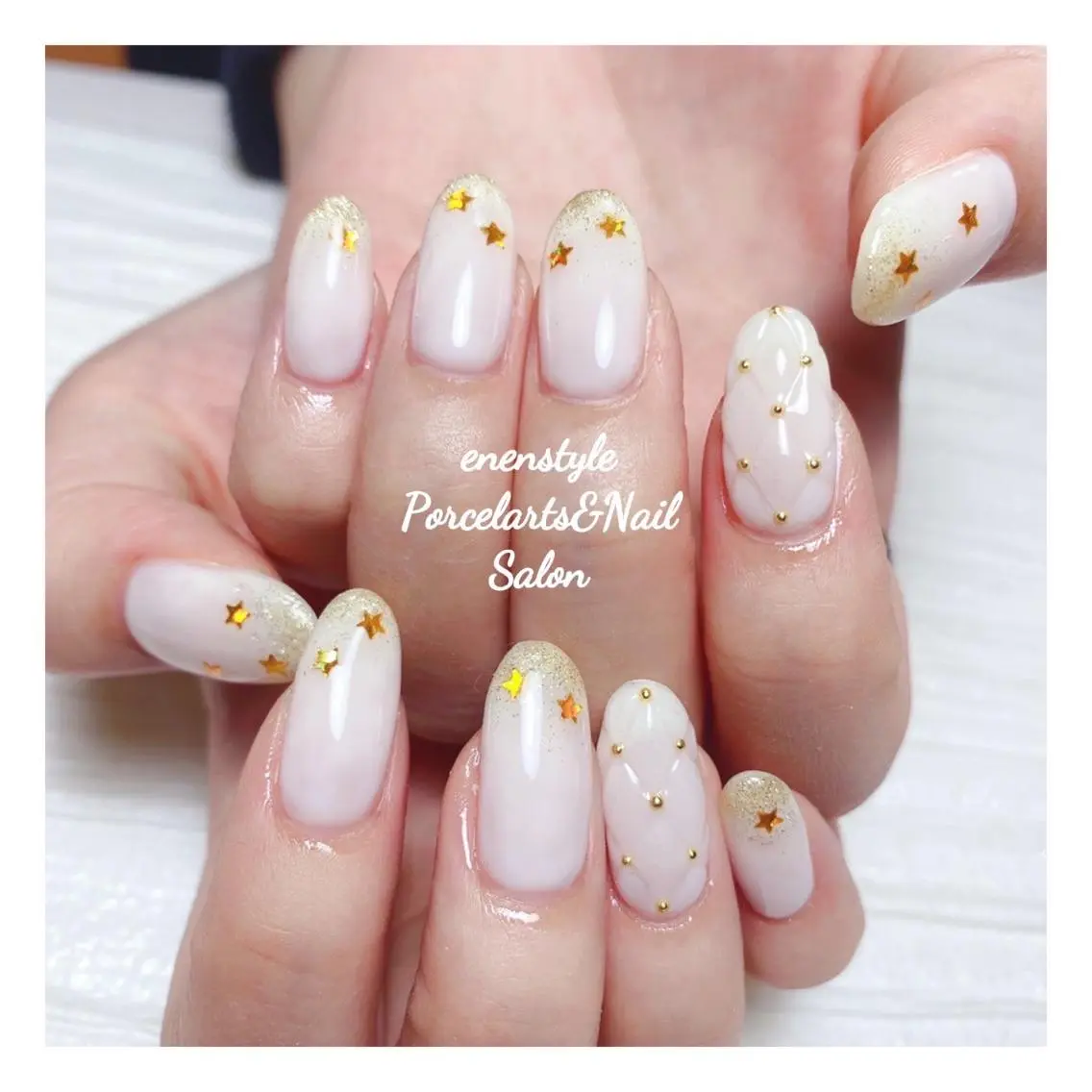 ミディアム ネイル 🐾enen style 🐾のネイルデザイン
