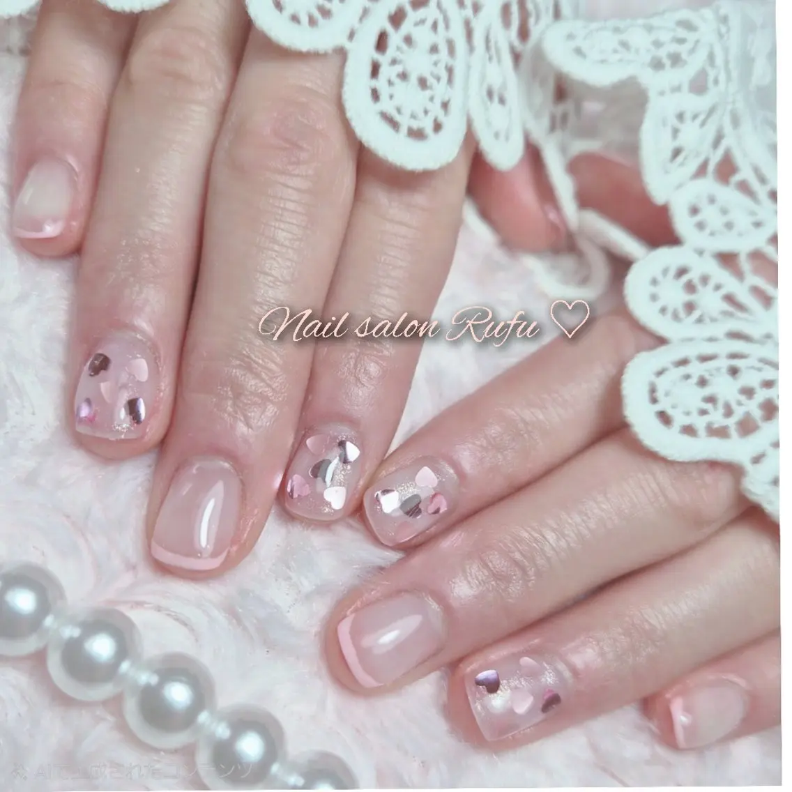 ネイル フレンチネイル ピンク Nail Salon  Rufu【ルフ】のネイルデザイン