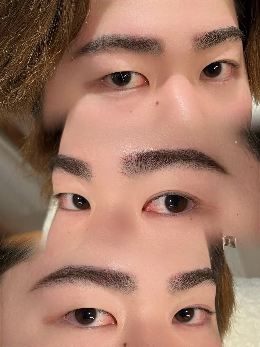 【メンズ眉迷子さん】  眉ワックス + 間引きの写真
