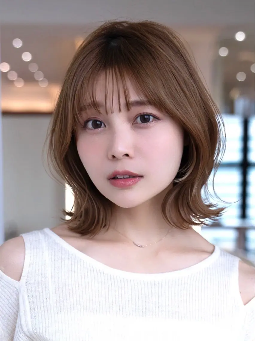 ミディアム カラー カット ヘアカラー 縮毛矯正 トリートメント 【渋谷】ボブ・ レイヤーボブ特化✂︎のヘアスタイル