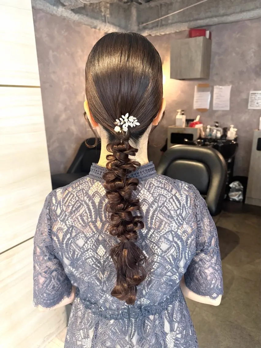 ロング カラー ヘアセット 🩶鈴木茉奈🩶艶髪 /透明感/暖色カラーのヘアスタイル