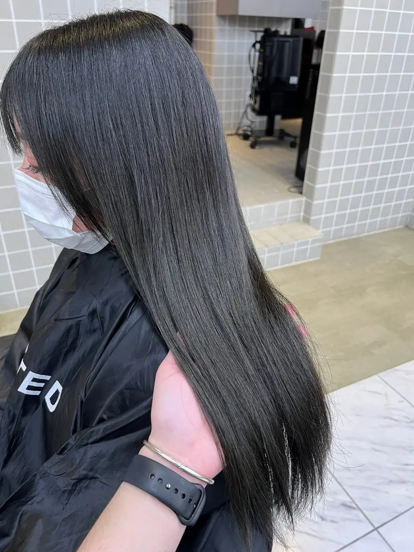 ロング カラー パーマ ヘアアレンジ メンズ キッズ 上品＆韓国風 🥀海心🥀のヘアスタイル