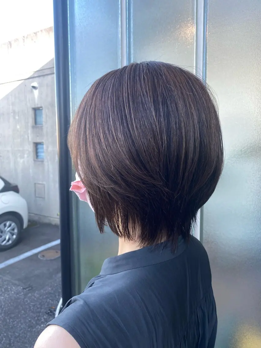 明るい白髪染めオーガニックカラー、髪質改善トリートメント付きの写真