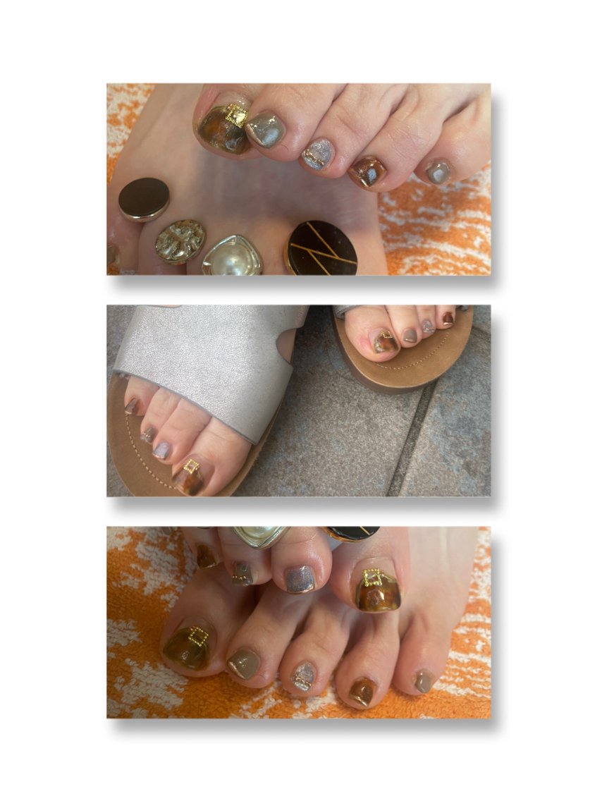 ネイル フレンチネイル ゴールド マグネットネイル ミラーネイル NAIL★M 真紀のネイルデザイン