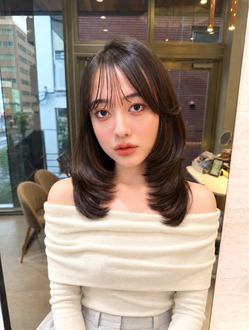 ロング カラー グレージュ ラベンダーカラー ラベンダーグレージュ ラベンダーグレー カット ヘアカラー トリートメント 🍒ブリーチなしカラ ー/Yuuki🍒のヘアスタイル