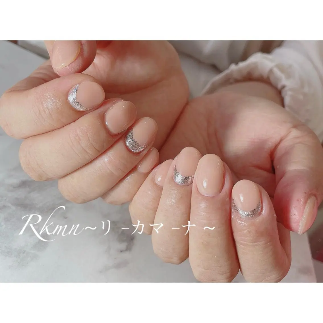 ネイル アートネイル フレンチネイル ラメ(グリッター) 春ネイル ハンドネイル フットネイル ハンドケア Rkmn ~リ-カマ-ナ~のネイルデザイン