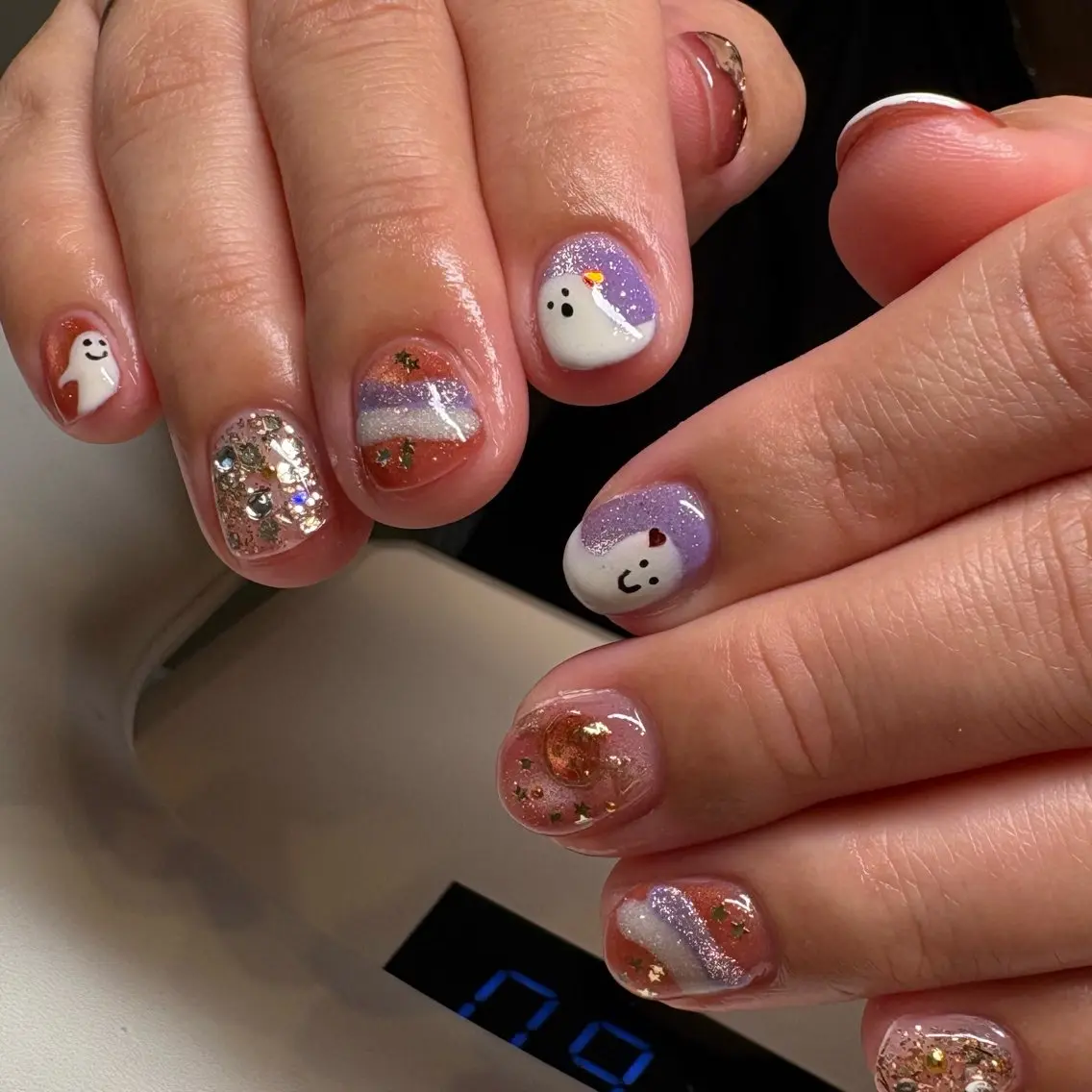 ネイル フレンチネイル ガーリー ハロウィン 韓国ネイル マグネットネイル ハンドネイル amuse ニュアンス/個性派のネイルデザイン