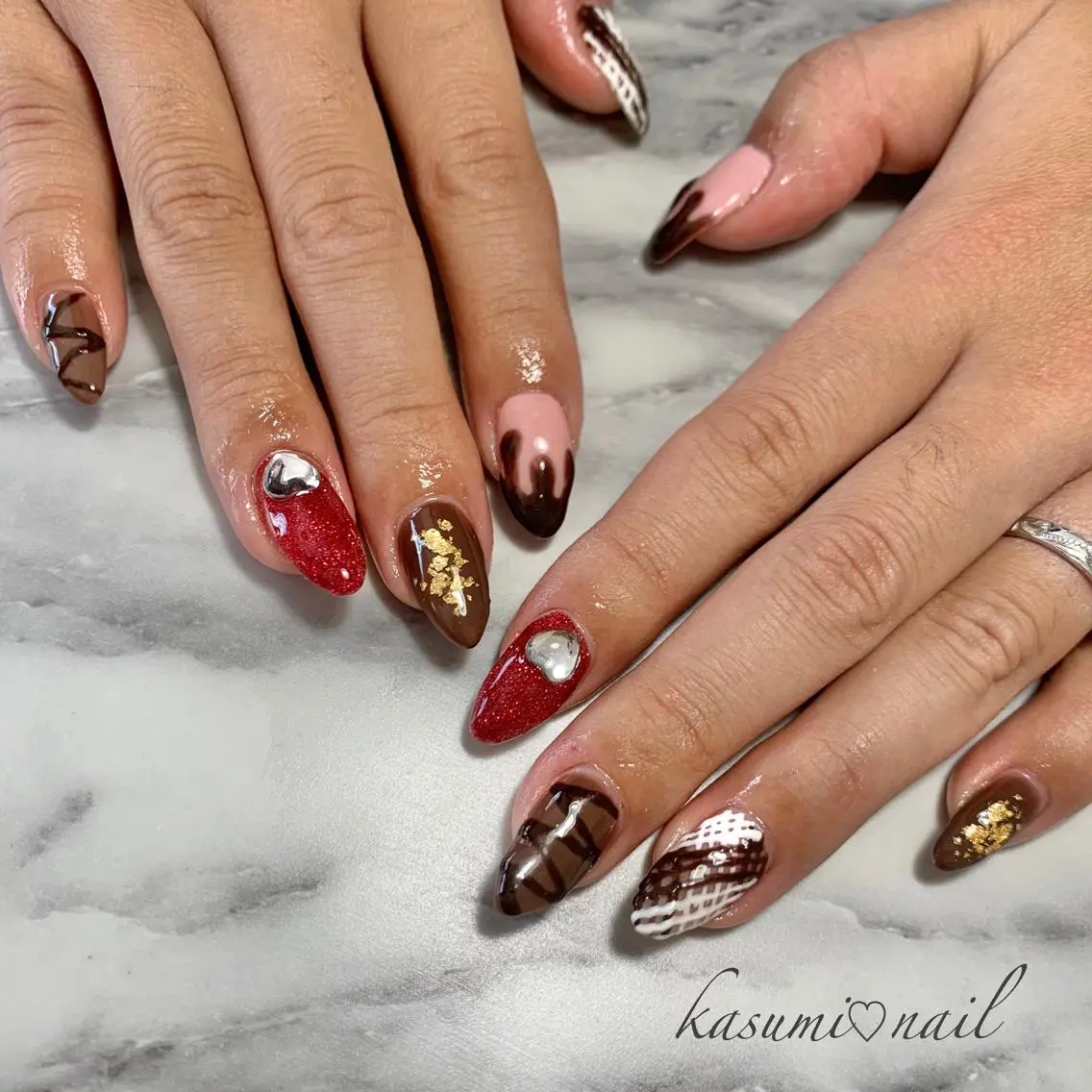 ネイル アートネイル フットネイル 大理石ネイル(マーブル) ミラーネイル ニュアンスネイル KASUMI♡ Nailのネイルデザイン