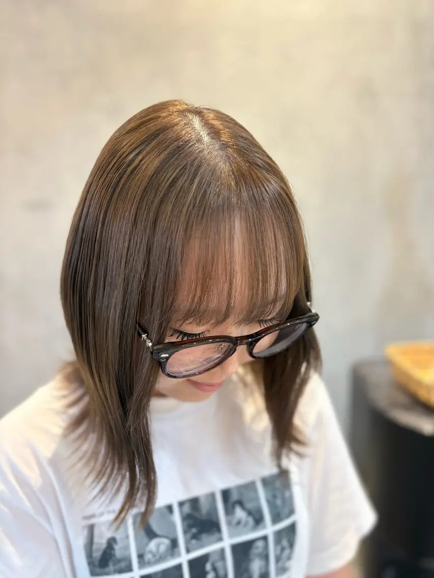 ミディアム カラー グレージュ ヘアカラー トリートメント goen/射水/北田 千恵のヘアスタイル