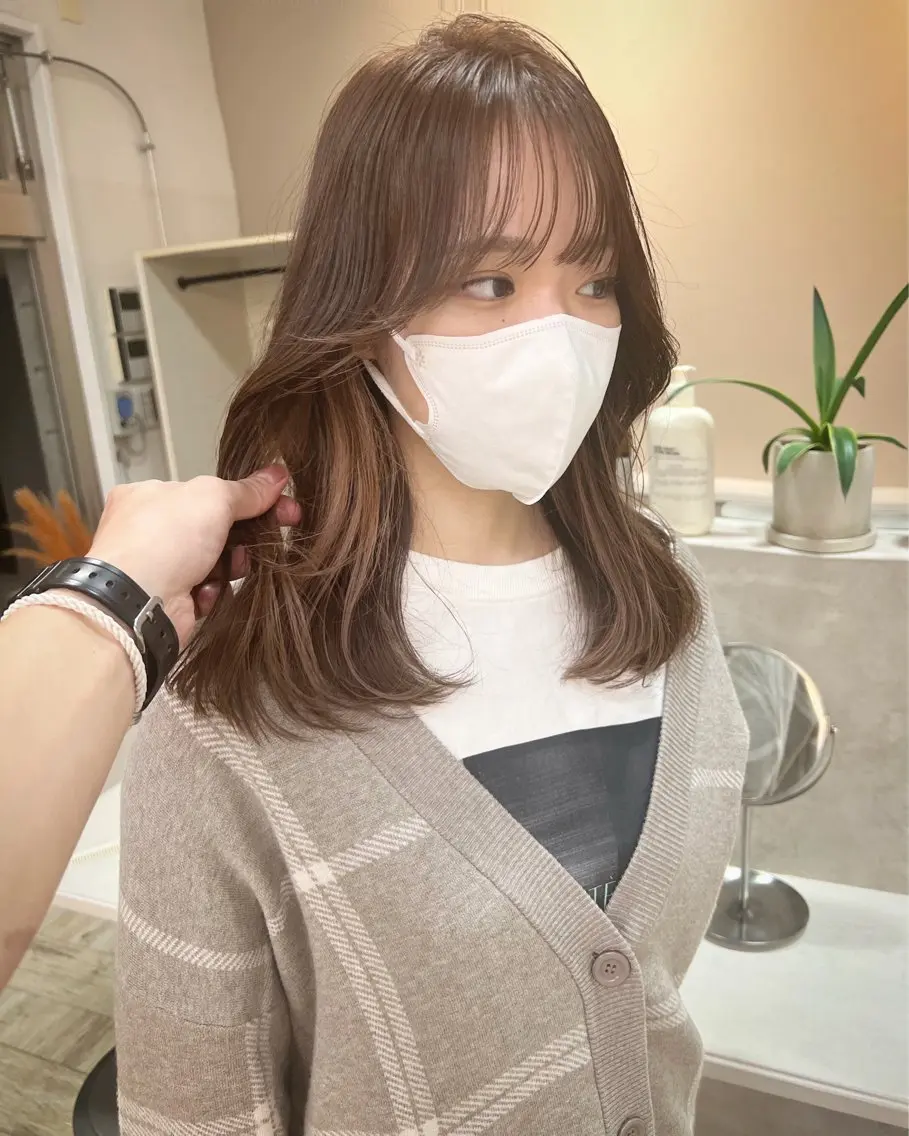 セミロング カラー ピンクカラー テトネ タカシのヘアスタイル
