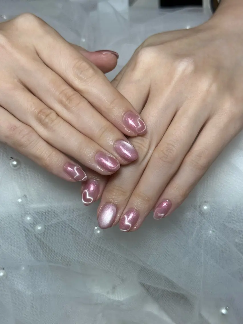 ネイル クリアネイル ドット フラッシュネイル フレンチネイル マグネットネイル ハンドネイル ハンドケア Aria Nail Beautyのネイルデザイン