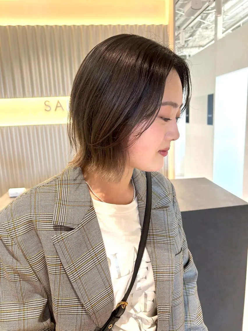 ショート ボブレイヤー ボブ レイヤーカット 🤍垢抜け♡透明感 カラーmoeka🤍のヘアスタイル