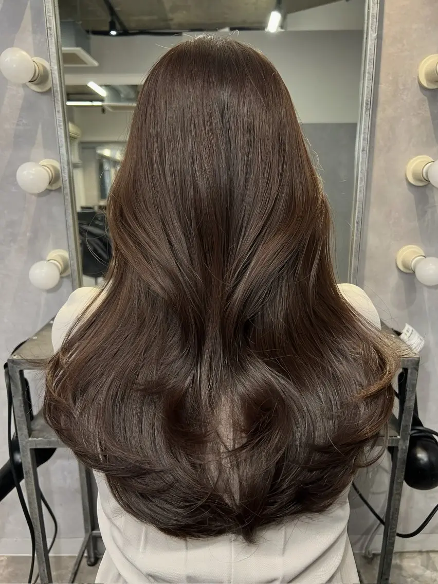 ロング カラー 黒髪 ブリーチ 透明感カラー 顔周りカット レイヤーカット ヘアカラー トリートメント 透明感/レイヤー 🇰🇷tomonaのヘアスタイル