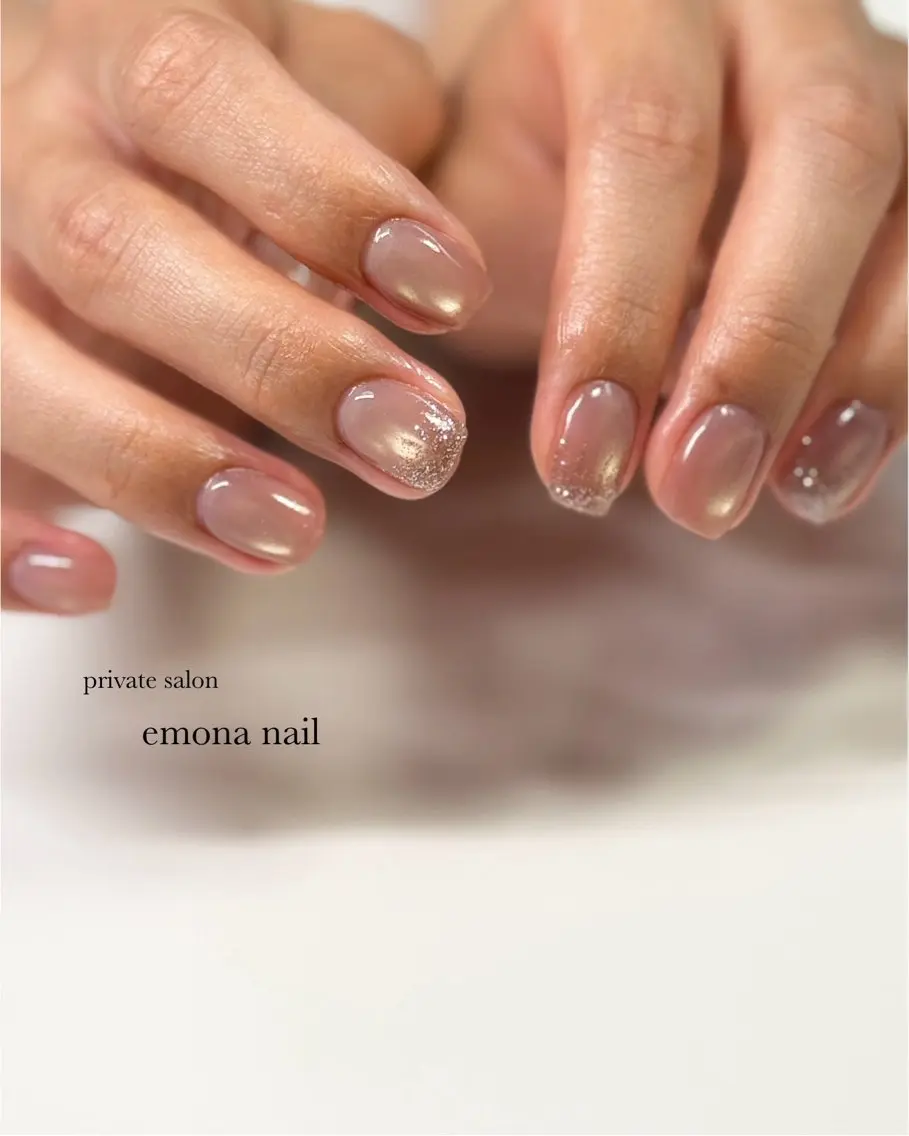 ネイル ラメ(グリッター) ハンドネイル emona nailのネイルデザイン