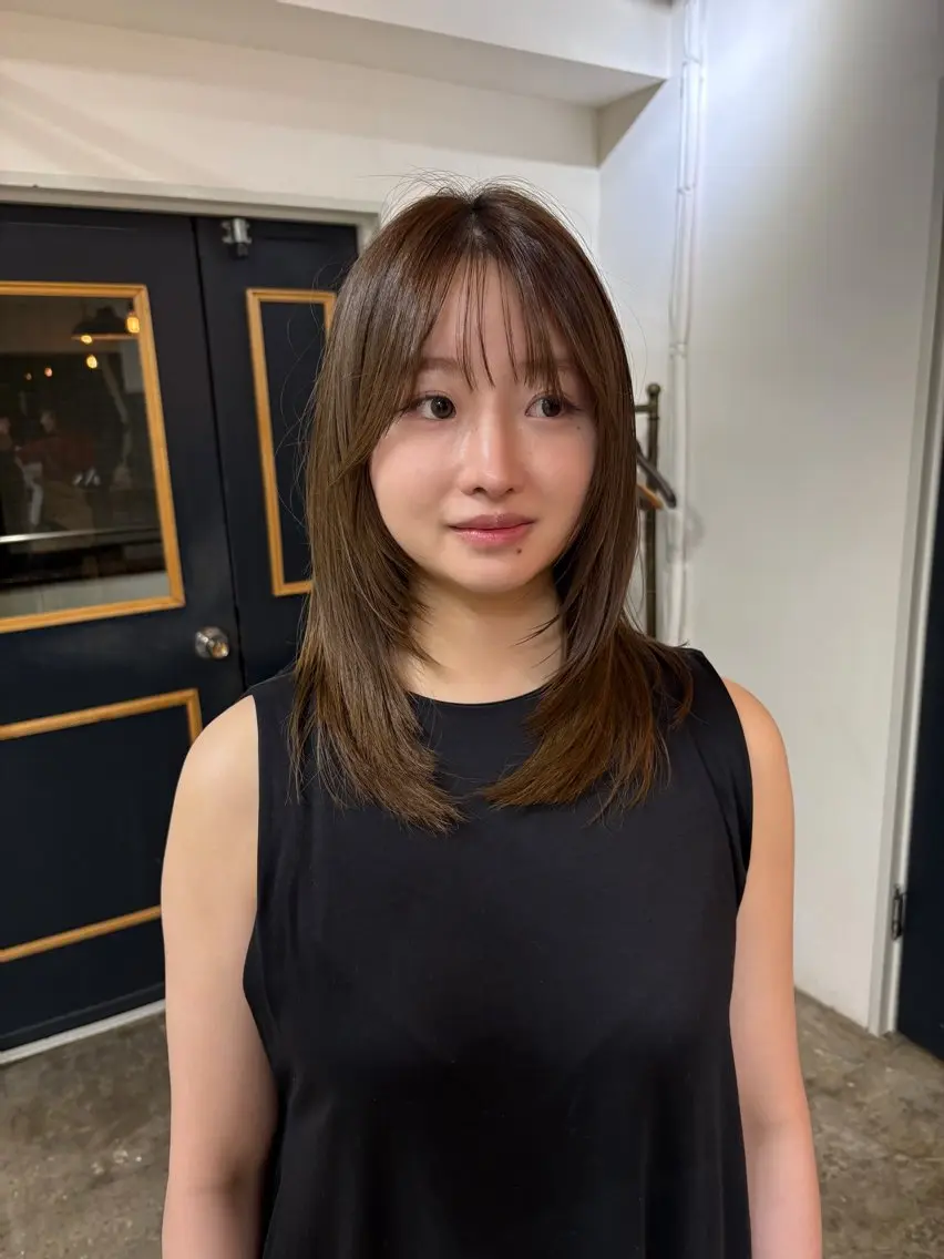 セミロング レイヤーカット カット ヘアカラー トリートメント takada kohのヘアスタイル