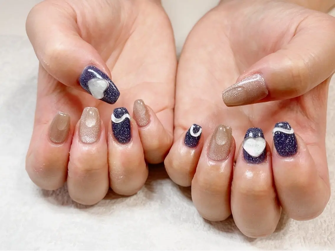 ネイル アートネイル クリアネイル ジェルネイル マグネットネイル メンズネイル kiki nail たまプラーザのネイルデザイン