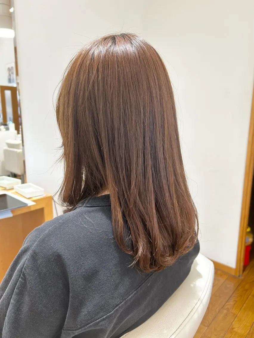 ロング カラー パーマ ストレートパーマ カット 林 沙季のヘアスタイル