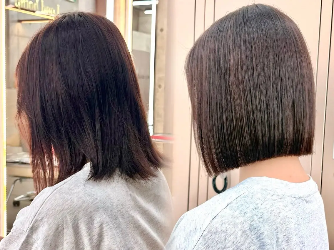 ミディアム カット ヘアカラー トリートメント 縮毛矯正/艶髪🦋 透明感　ゆうとのヘアスタイル