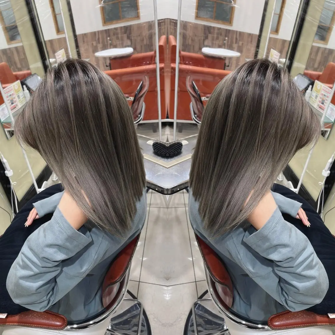 ミディアム ヘアカラー トリートメント Y Uのヘアスタイル