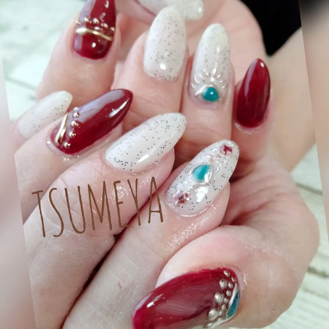 ネイル ボルドー ハンドネイル _TSUMEYA _のネイルデザイン