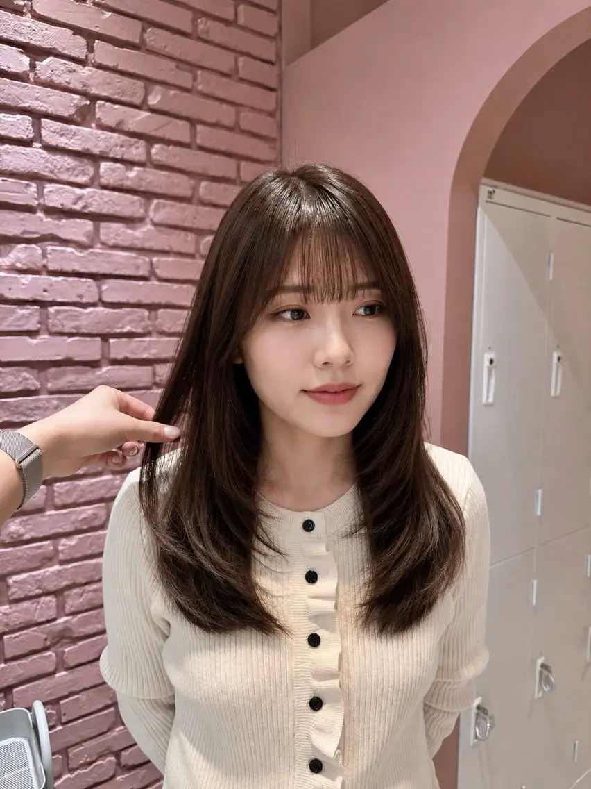 ロング カラー カット ヘアカラー トリートメント 山本 望華のヘアスタイル