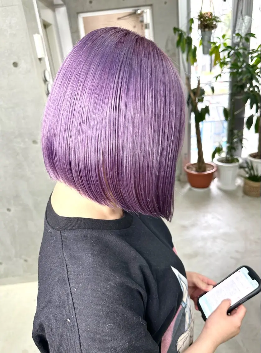 ショート カラー ラベンダーカラー ボブ Kazu 🌠名古屋 ハイトーン/レイヤーのヘアスタイル