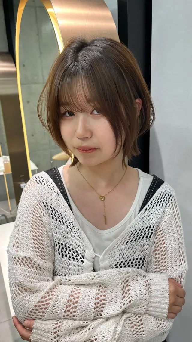 カラー ベージュカラー 透明感カラー けいし🐬ボブ 美髪縮毛矯正のヘアスタイル
