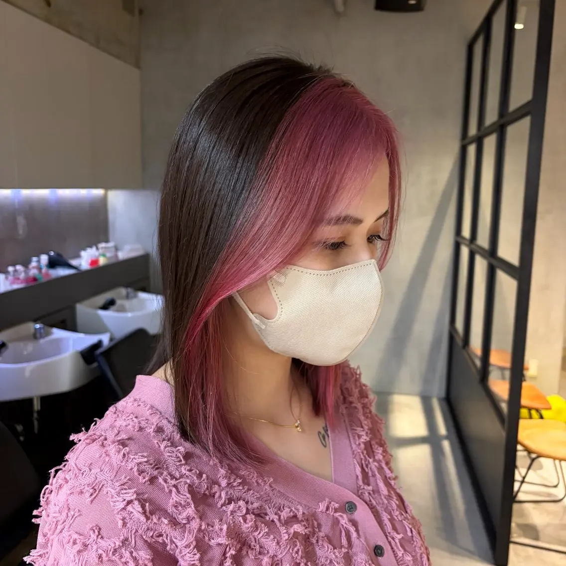 ミディアム カラー ヘアカラー ひなた/elima 調布/暖色カラーのヘアスタイル