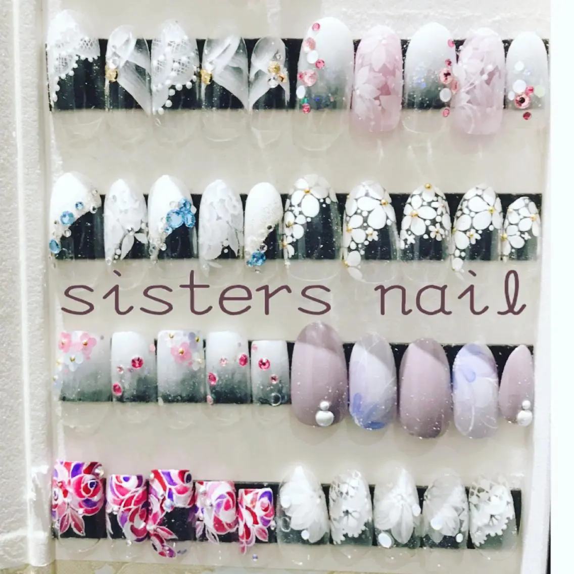 ネイル アートネイル フラワーネイル レース 春ネイル ブライダルネイル ハンドネイル ハンドケア sisters nail.fのネイルデザイン