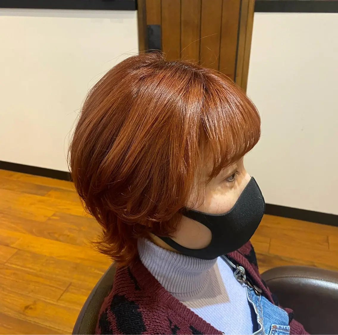 ショート カラー ブリーチ オレンジ マンツーマンサロン 🤍Tanakaのヘアスタイル