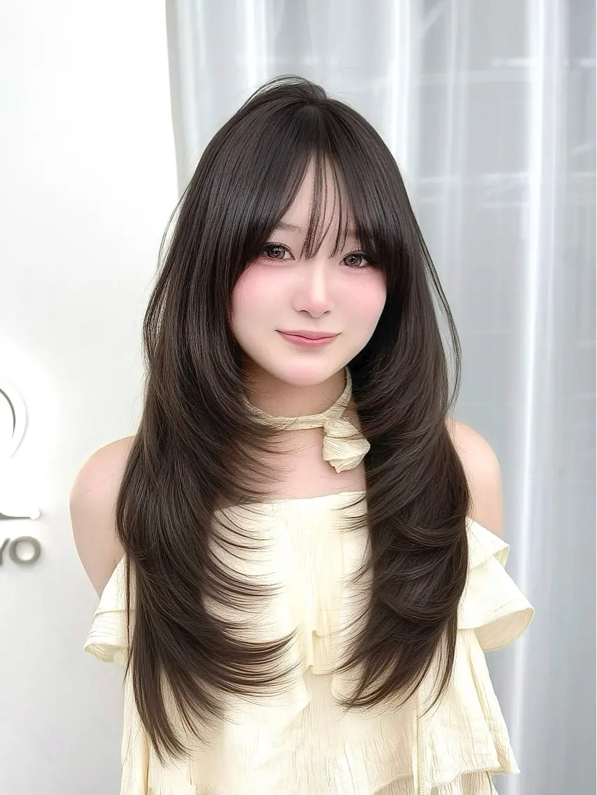 ロング カラー くびれヘア 髪質改善 韓国風ヘア レイヤーカット 似合わせカット カット 韓国ヘア🇰🇷× 髪質改善🫧テルのヘアスタイル