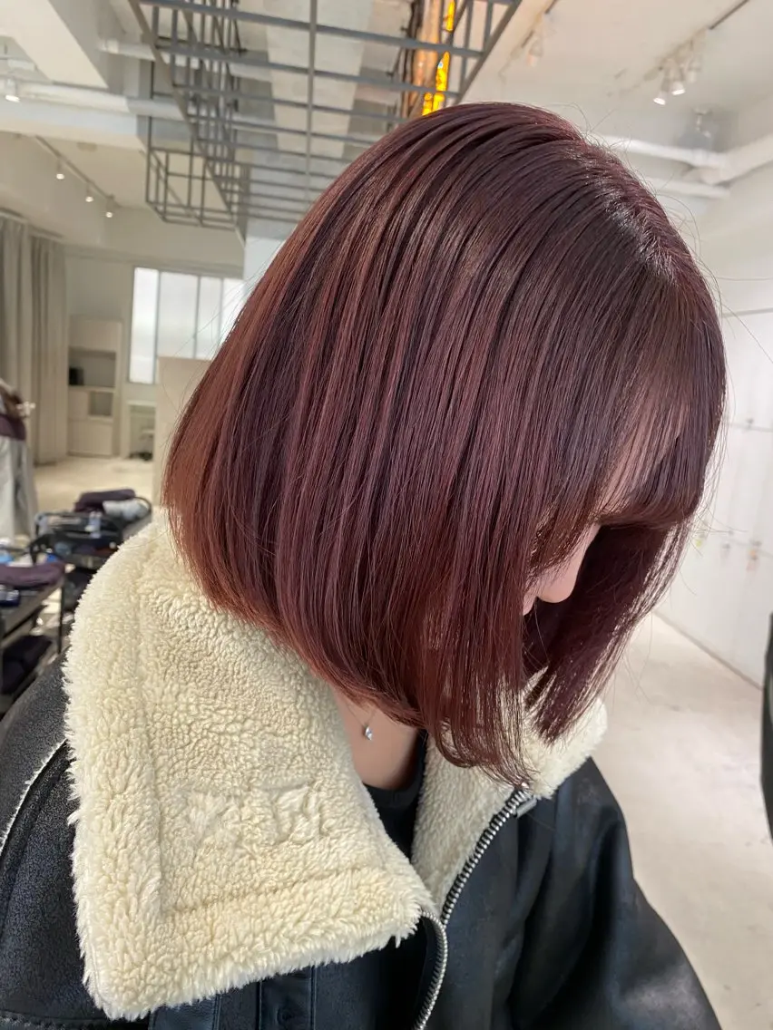 カラー ブリーチ ブラウンカラー ブリーチなしカラー レッドカラー ミキ stylistのヘアスタイル