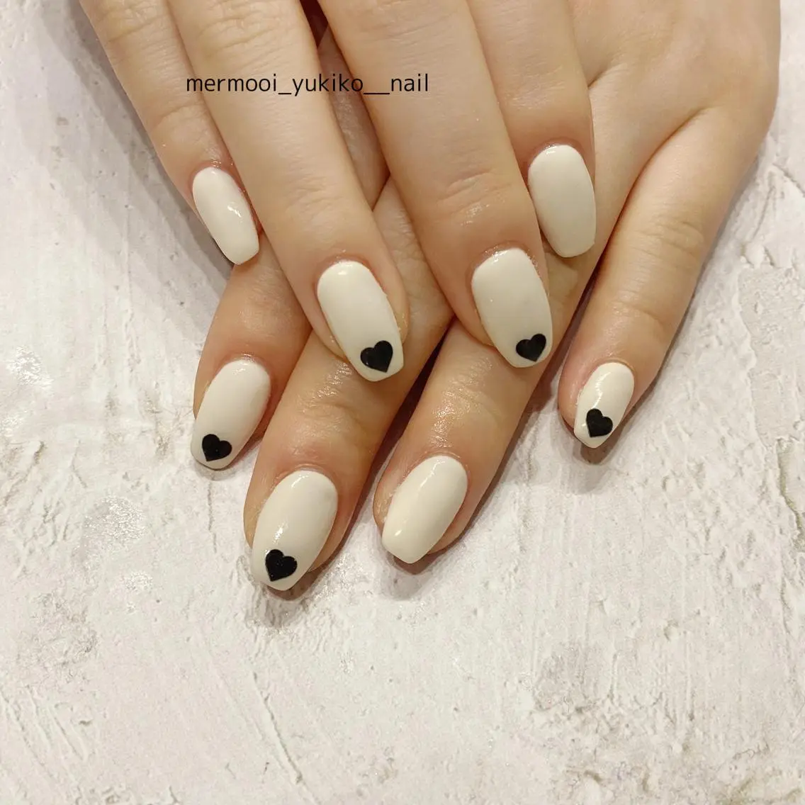 ネイル アートネイル ハート 韓国ネイル シンプルネイル ネイルチップ mermooi nailのネイルデザイン