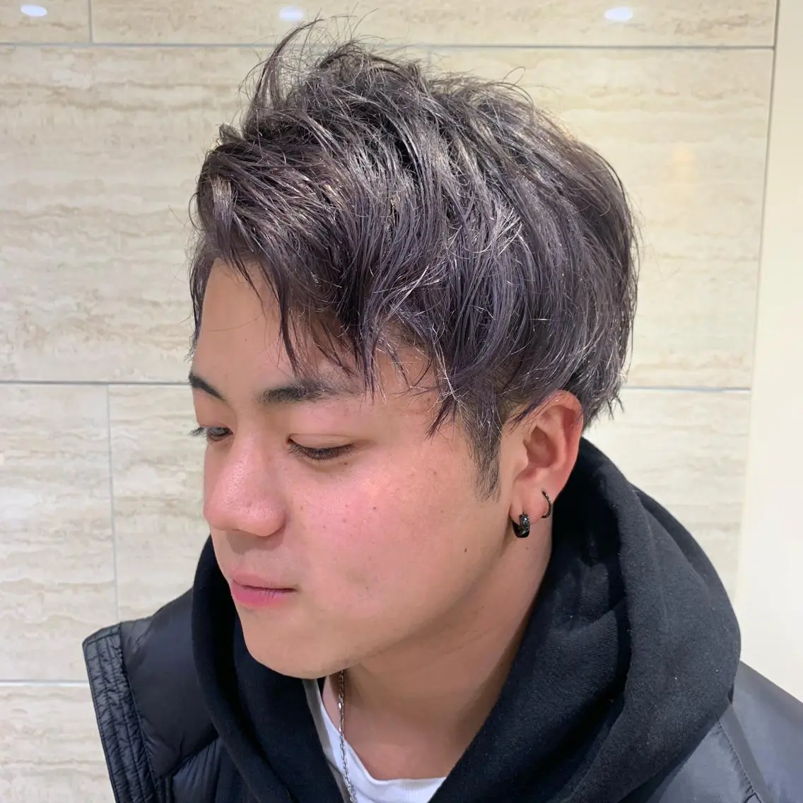 カラー メンズ 透明感カラー 檜皮 夢子のヘアスタイル