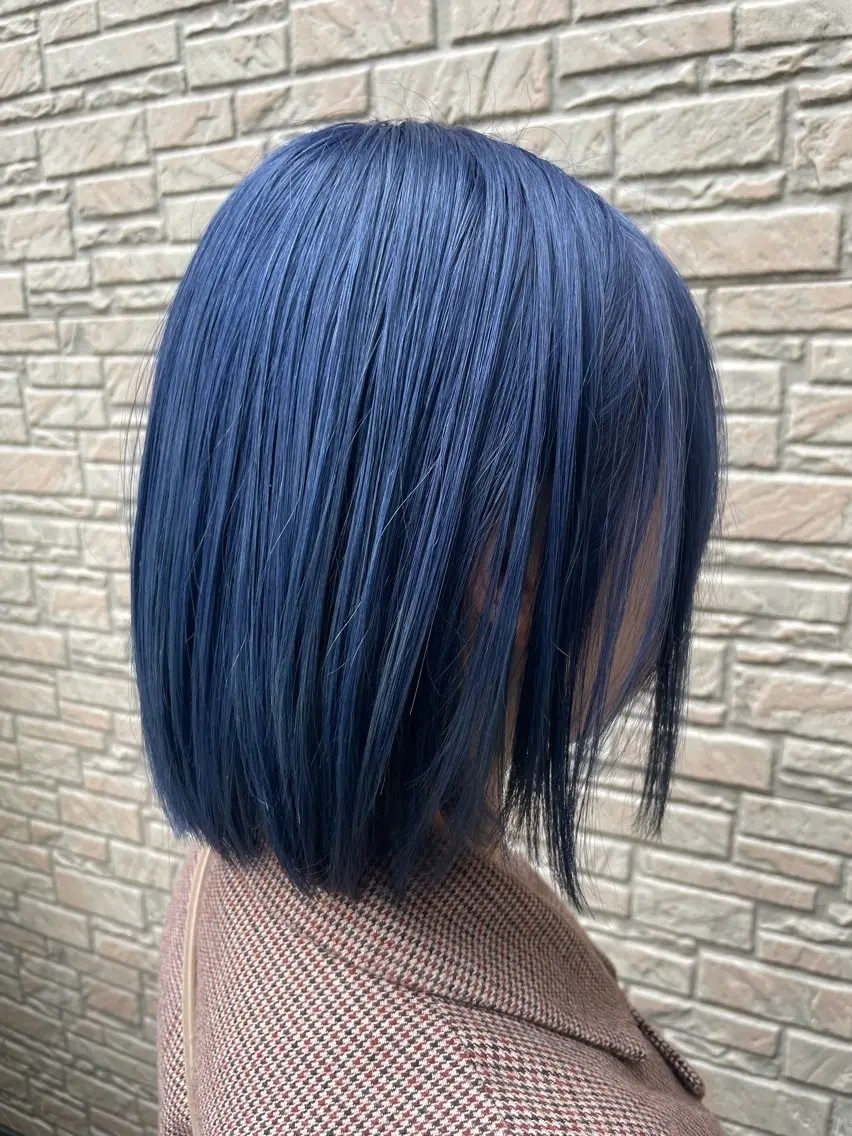 ミディアム カラー ブリーチ ブルーカラー ダブルカラー ワタナベ テルマサのヘアスタイル